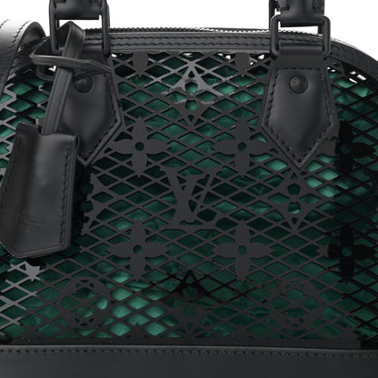 Louis Vuitton Patent Calfskin Laced Monogram Alma BB Black Green 7 of 9