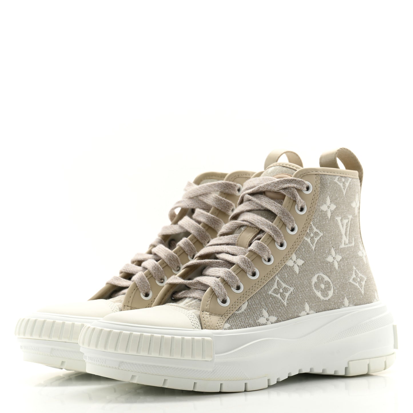 Denim Monogram Squad Sneaker Boots 36 Beige