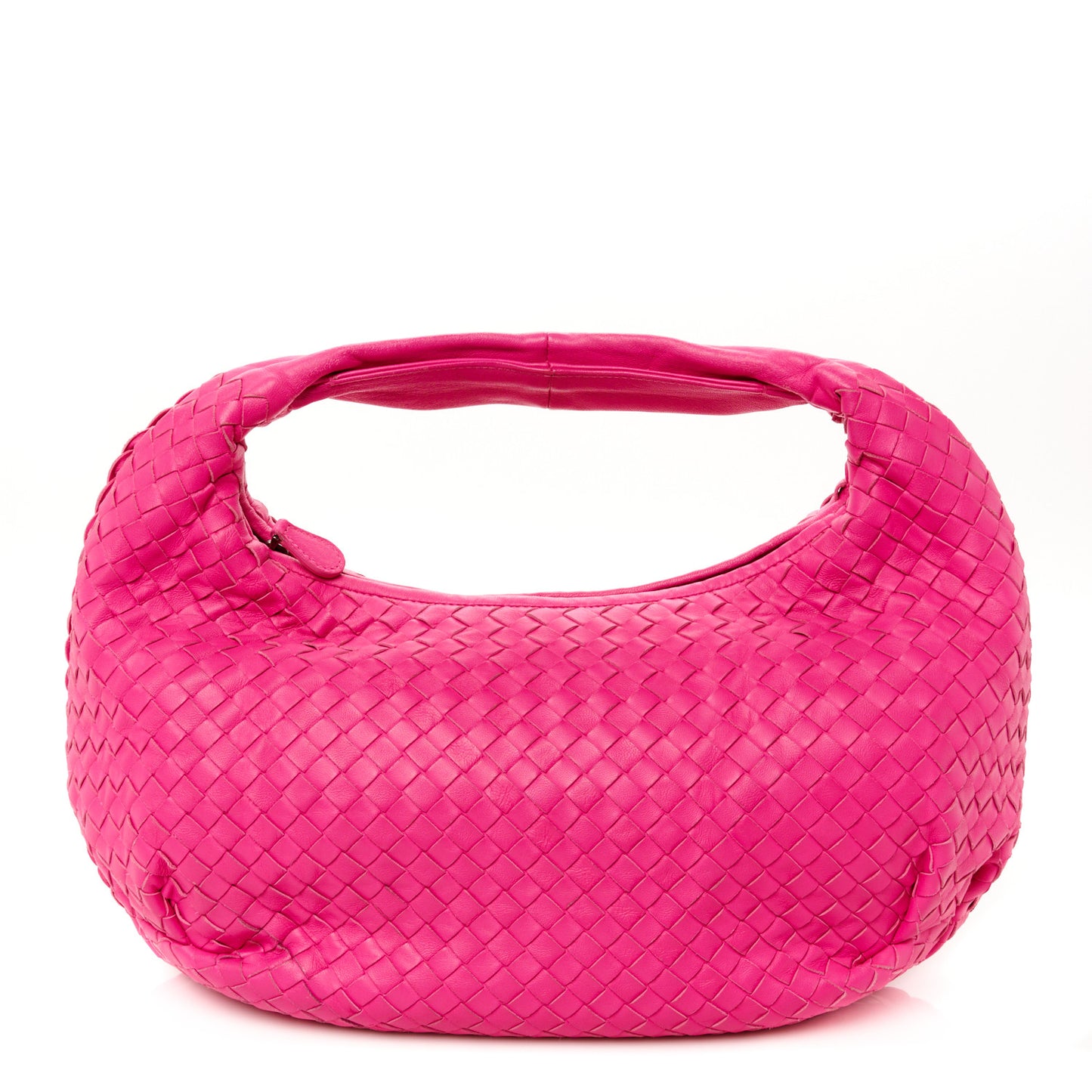 Nappa Intrecciato Medium Veneta Hobo Fuchsia