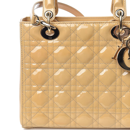Christian Dior Patent Cannage Medium Lady Dior Beige 15 of 17