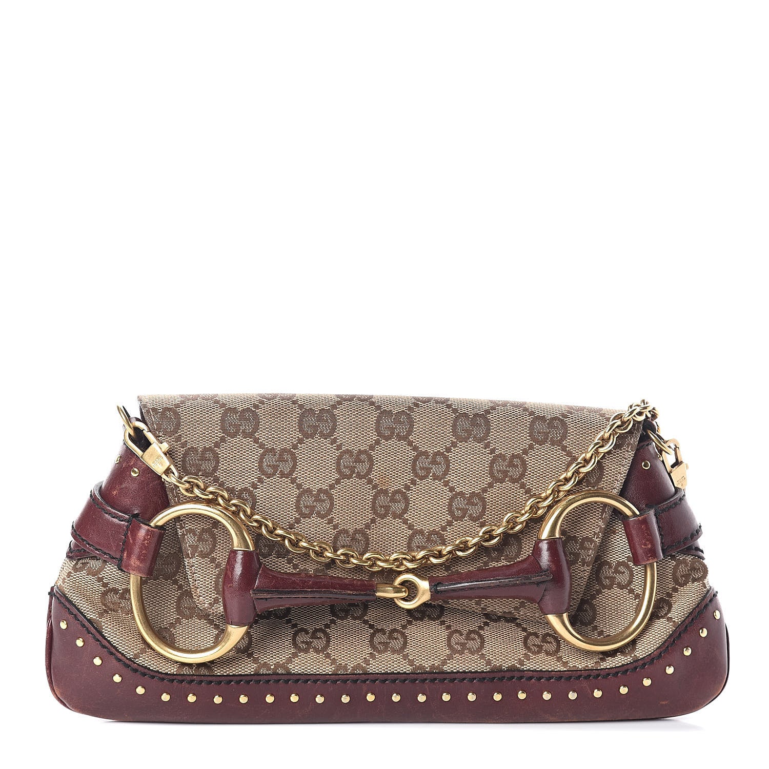Gucci Monogram Studded Horsebit Clutch 1 of 10