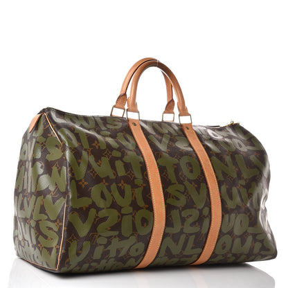 Louis Vuitton Graffiti Keepall 50 Kaki 3 of 14