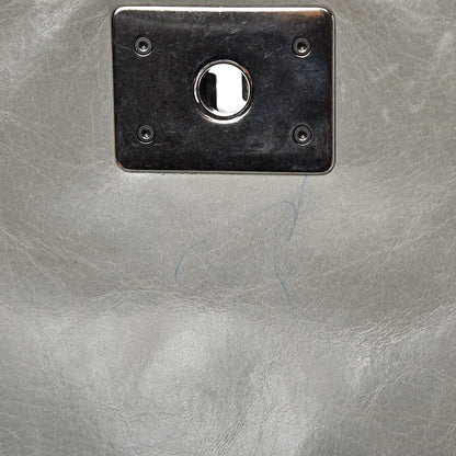 Chanel Glazed Calfskin Boy Satchel Flap Light Grey 12 of 17