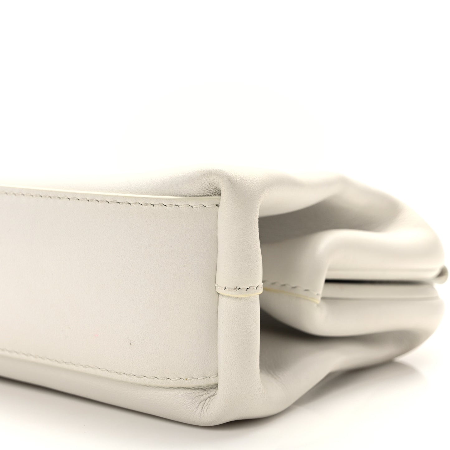 Calfskin Small The Point Triangle Bag Chalk