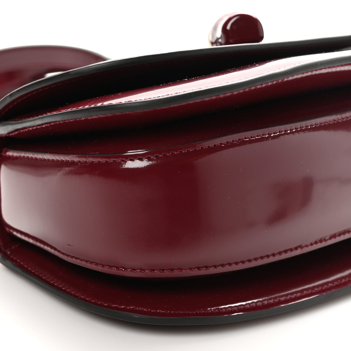 Shiny Polished Calfskin Medium Bamboo Diva Rosso Ancora Red