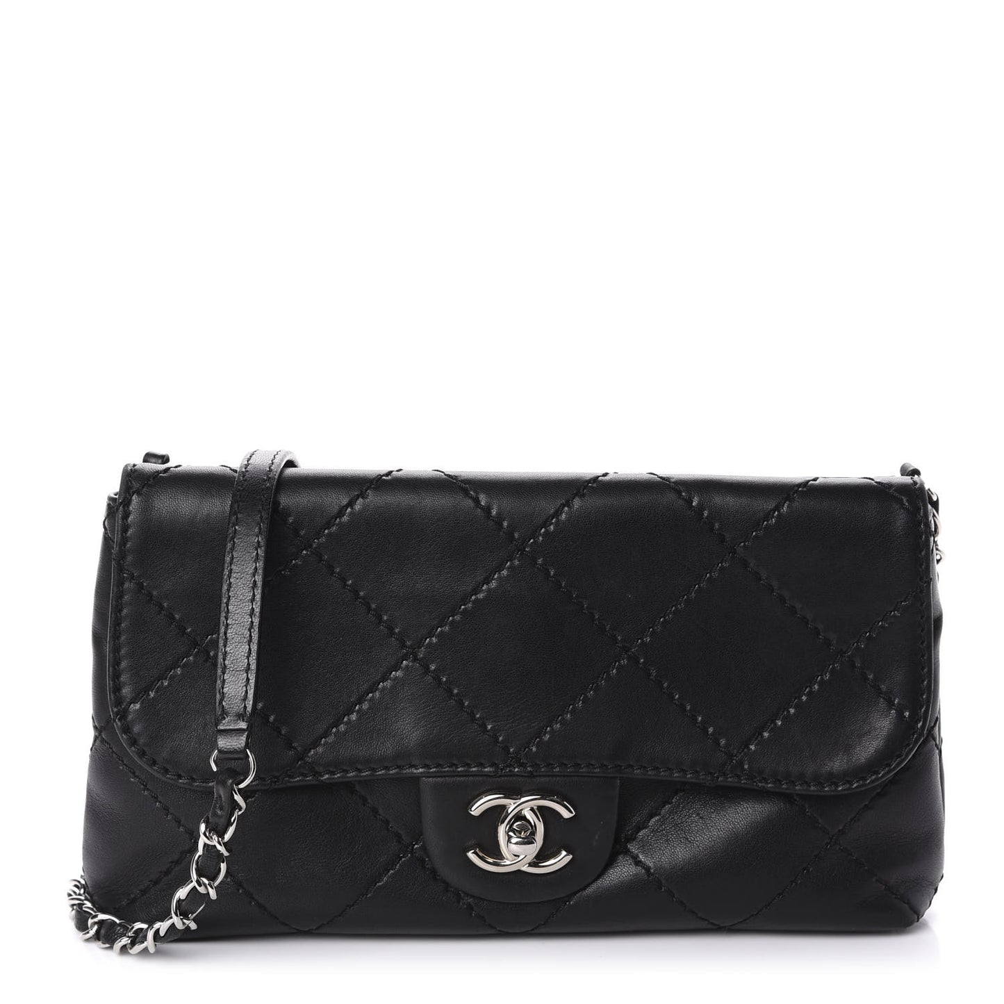 Lambskin Medium Ultimate Stitch Flap Black
