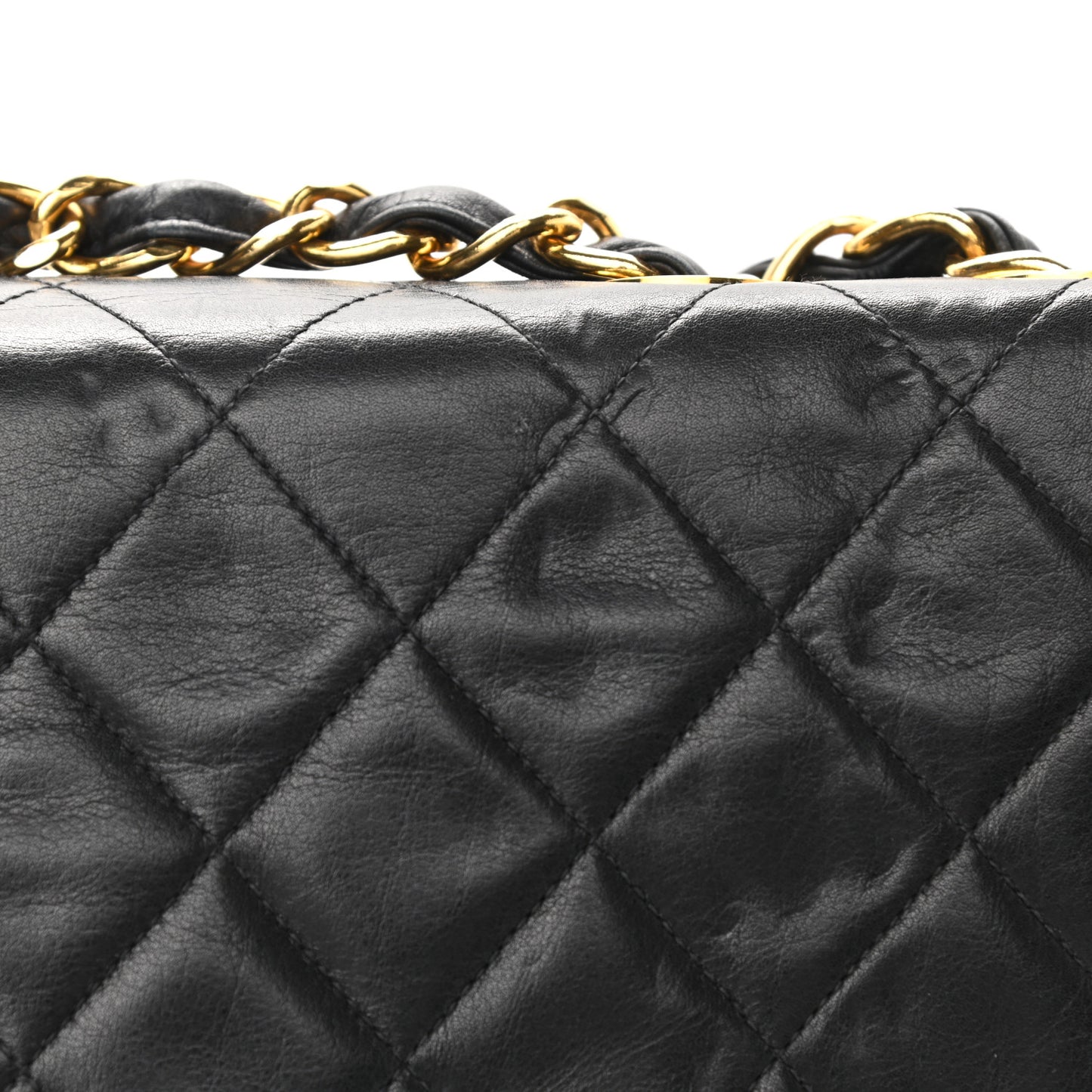 Lambskin Quilted XL Jumbo Single Flap Black