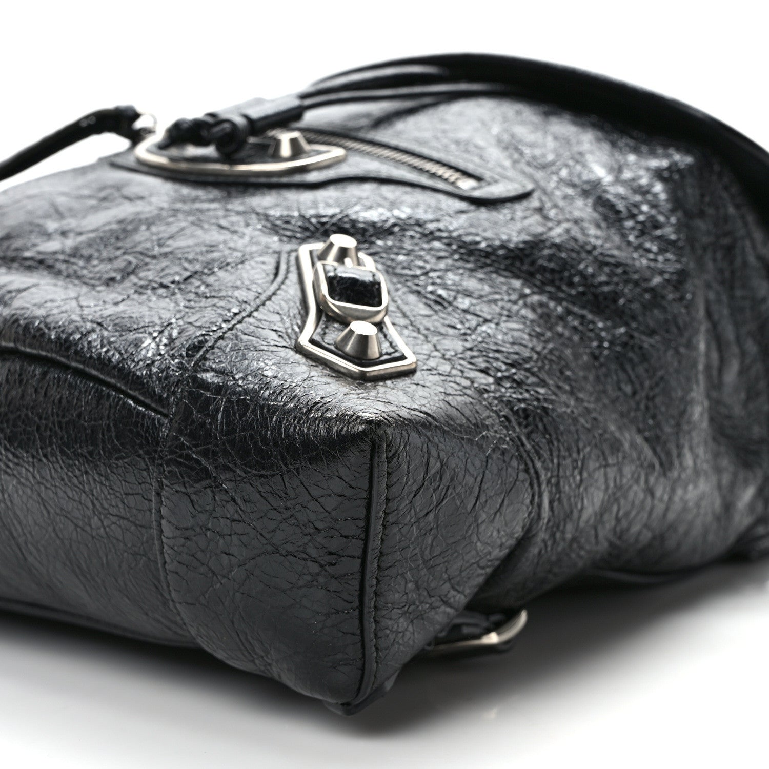 Balenciaga Agneau Silver Metallic Edge Hardware Backpack Black 8 of 10