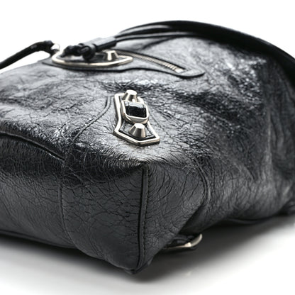 Balenciaga Agneau Silver Metallic Edge Hardware Backpack Black 8 of 10