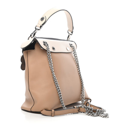 Fendi Vitello Century Pearl Bi-Color Scalloped Back to School Backpack Cuoio Camelia 2 of 9