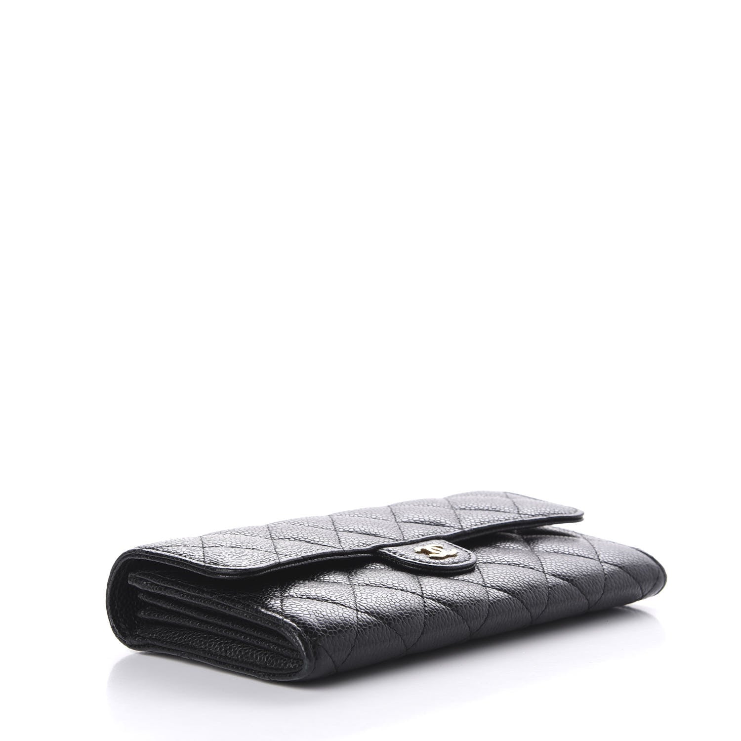 Chanel Caviar Quilted Large Flap Gusset Wallet Black 4 of 9