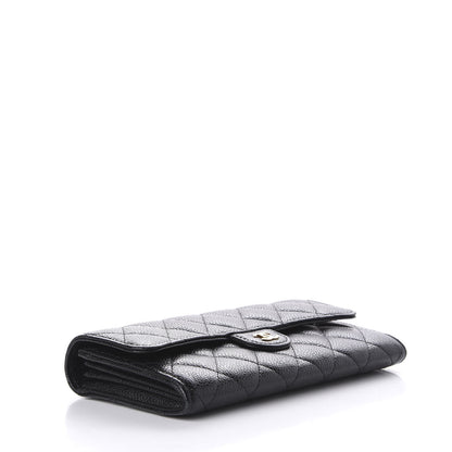 Chanel Caviar Quilted Large Flap Gusset Wallet Black 4 of 9