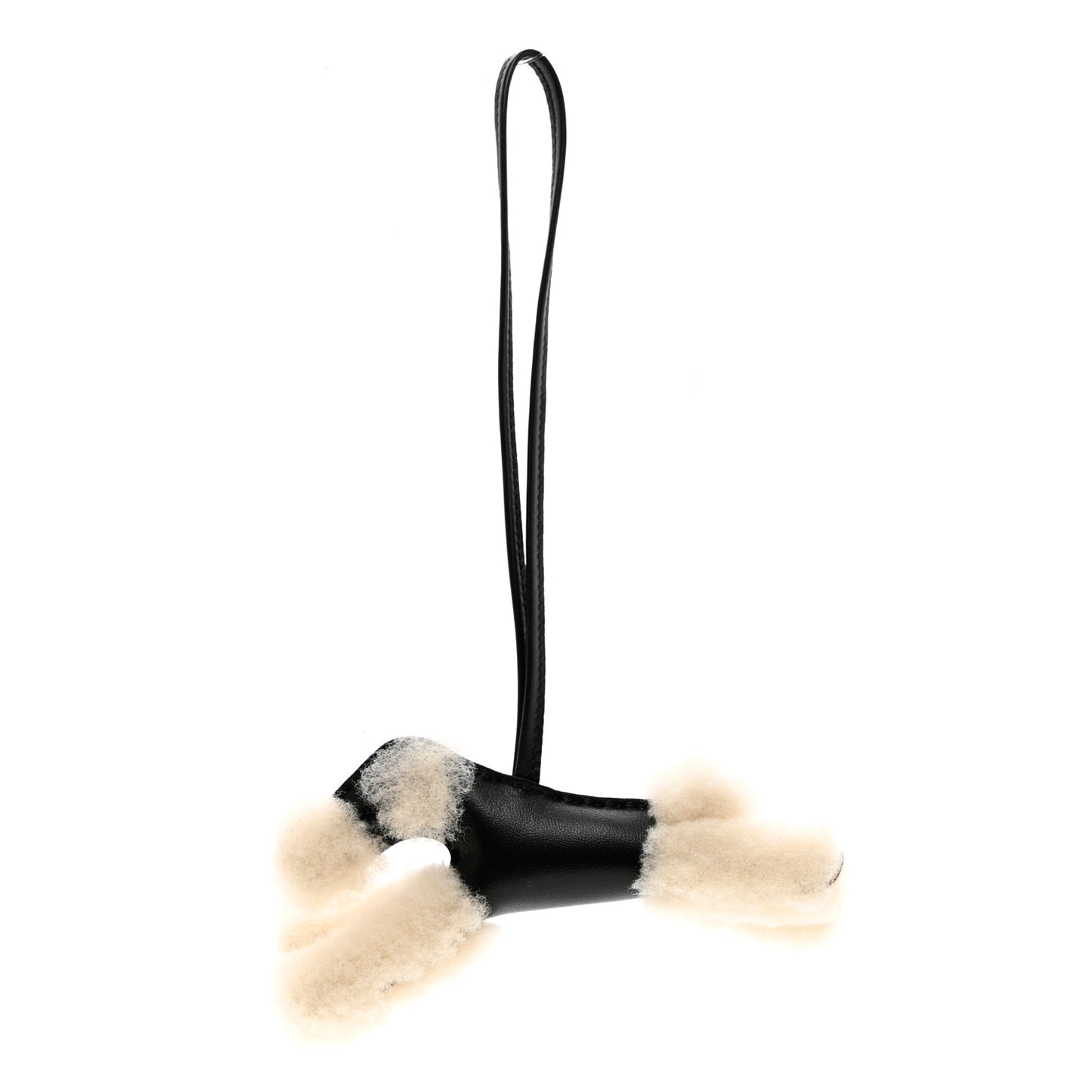 Milo Lambskin Shearling Budy Charm Black