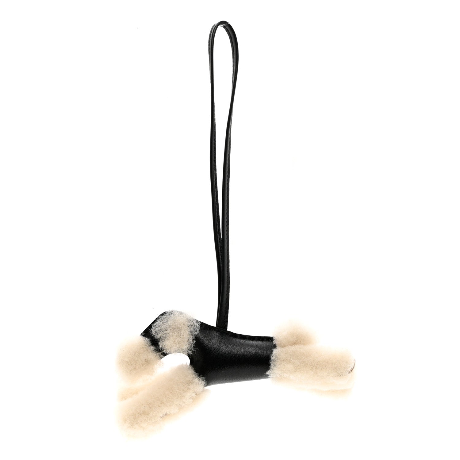Hermes Milo Lambskin Shearling Budy Charm Black 1 of 4