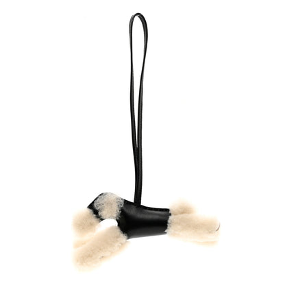 Hermes Milo Lambskin Shearling Budy Charm Black 1 of 4