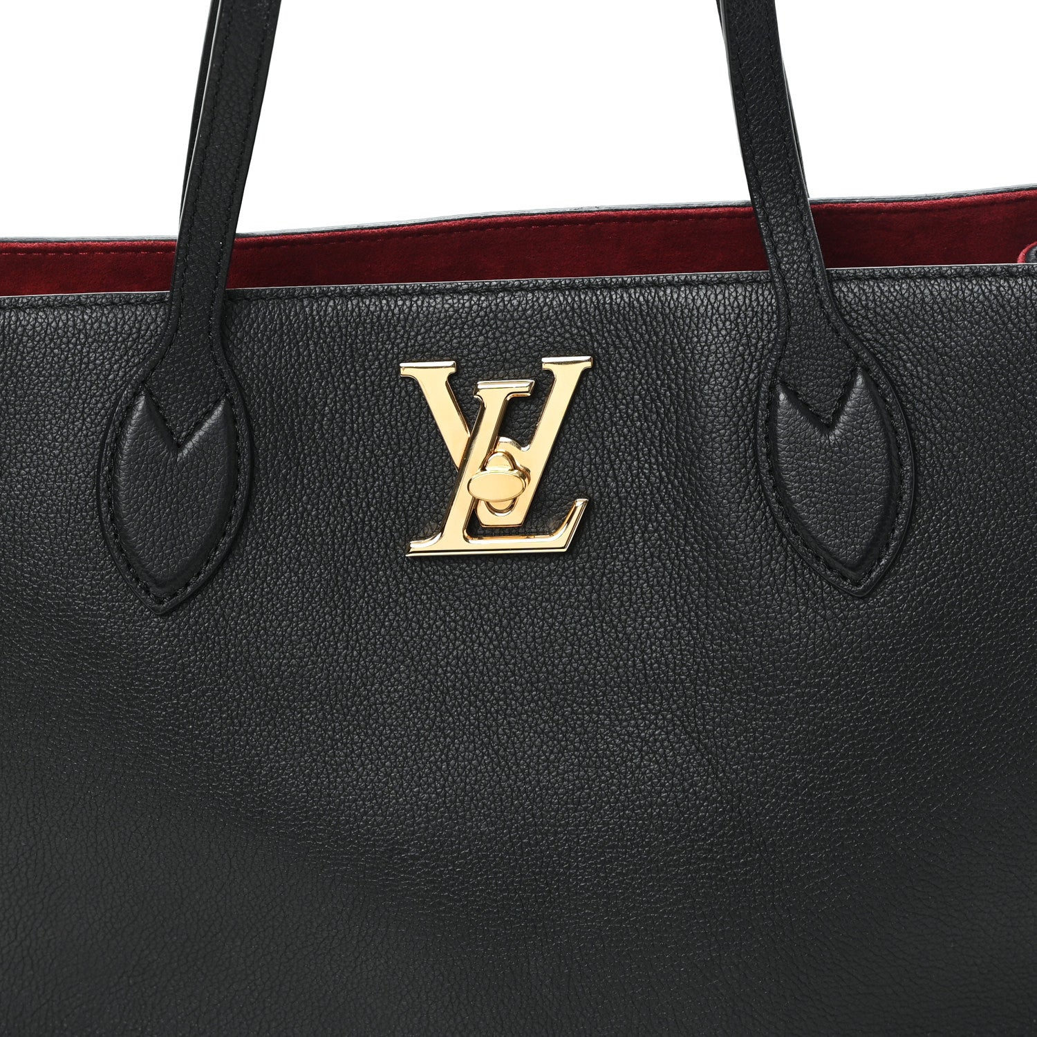 Louis Vuitton Grained Calfskin Lockme Shopper Black 7 of 10