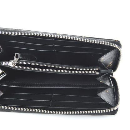Balenciaga Calfskin Allover Logo Bazar Continental Zip Around Wallet Black Gold 5 of 10