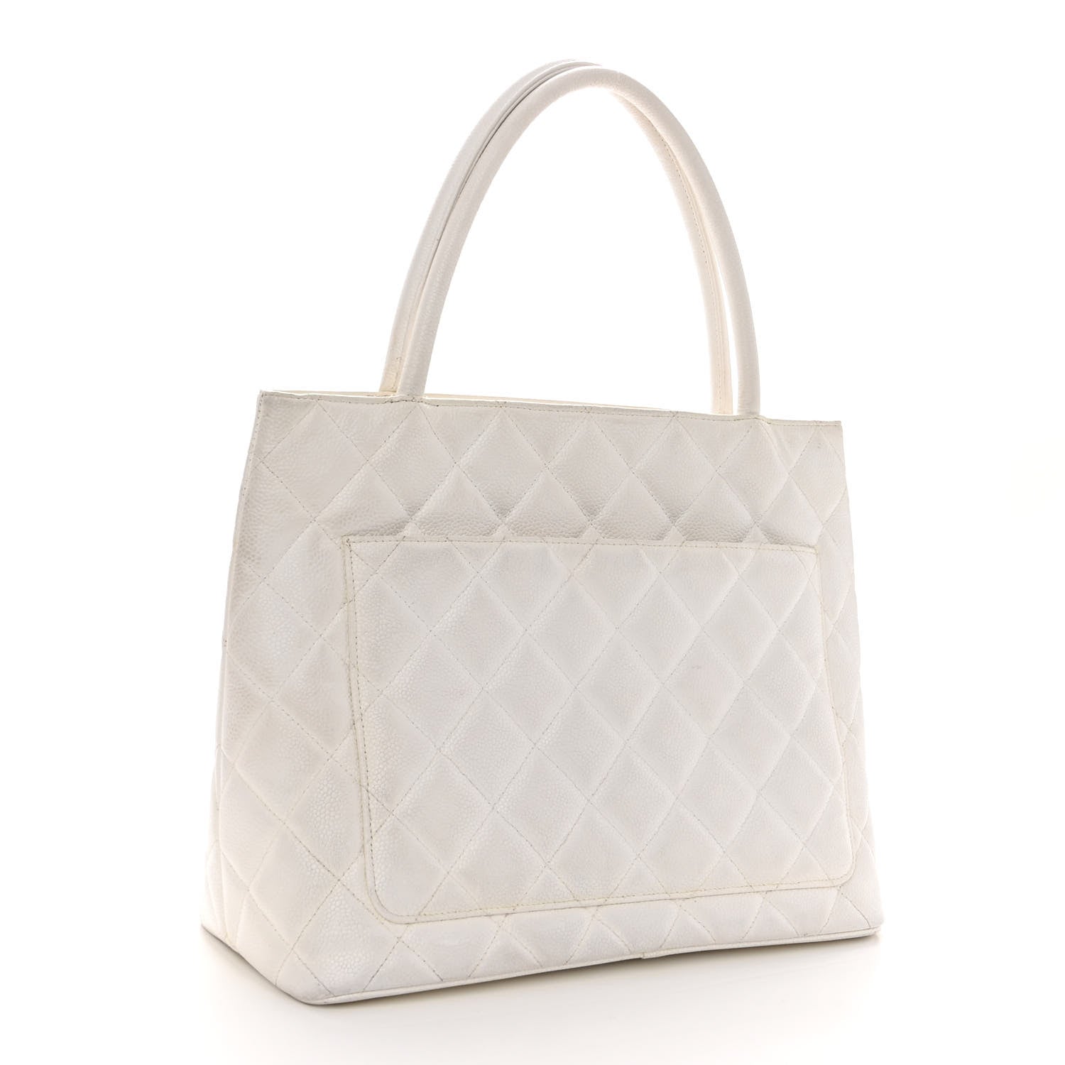 Chanel Caviar Quilted Medallion Tote White 3 of 12
