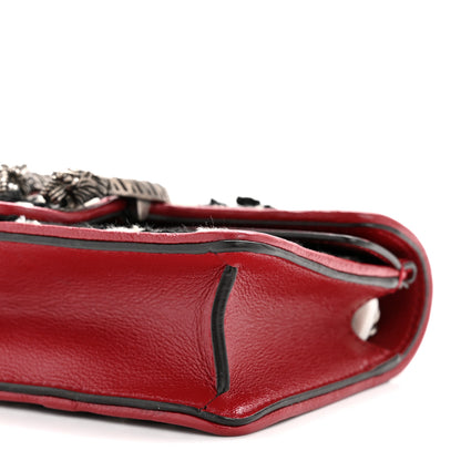 Gucci Tweed GG Monogram Super Mini Dionysus Shoulder Bag Black White Romantic Cherry 9 of 10