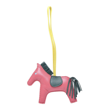 Hermes Milo Lambskin Grigri Rodeo Horse Bag Charm MM Rose Azalee Malachite Lime Celeste 1 of 4