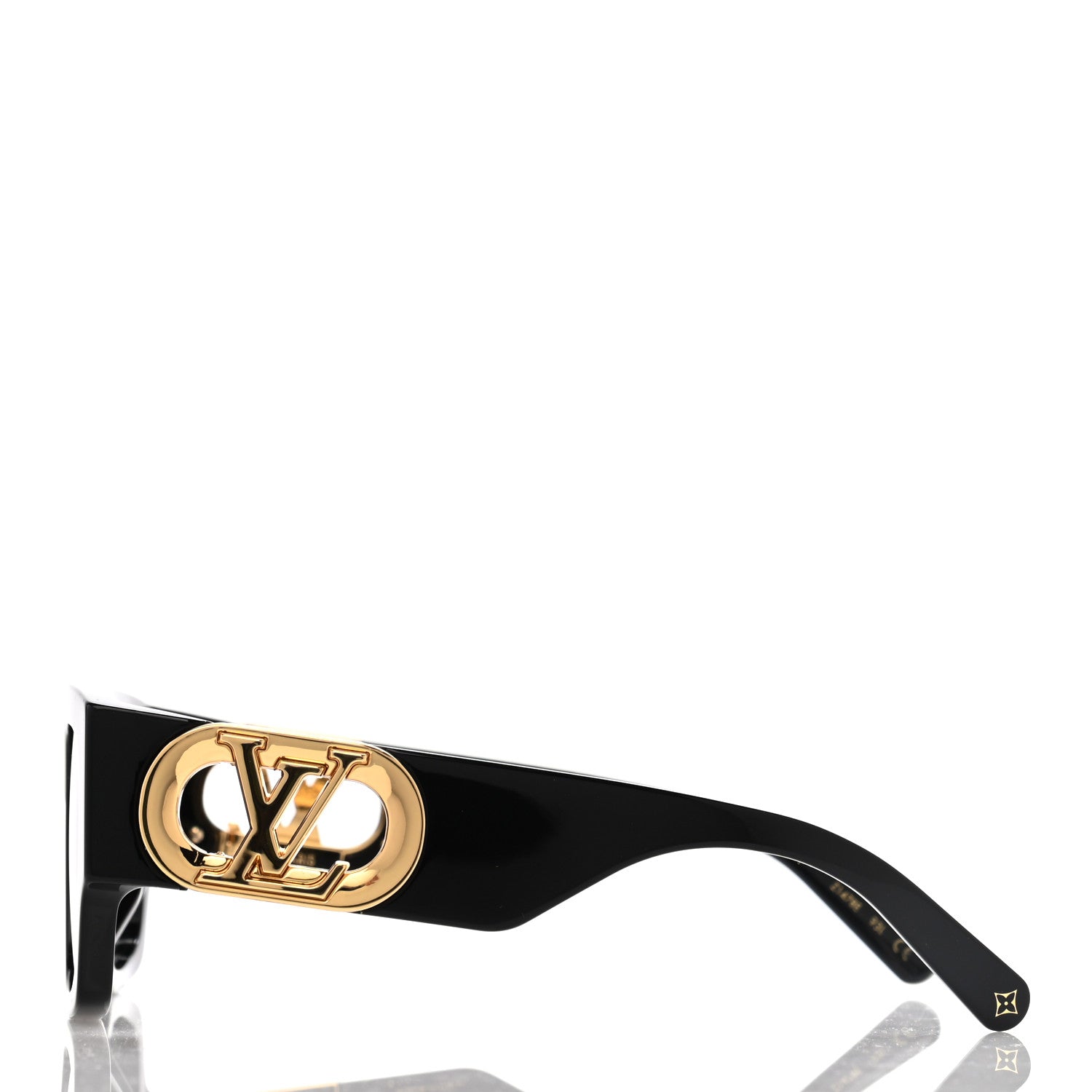 Louis Vuitton Acetate LV Link Square Sunglasses Z1478E Black
