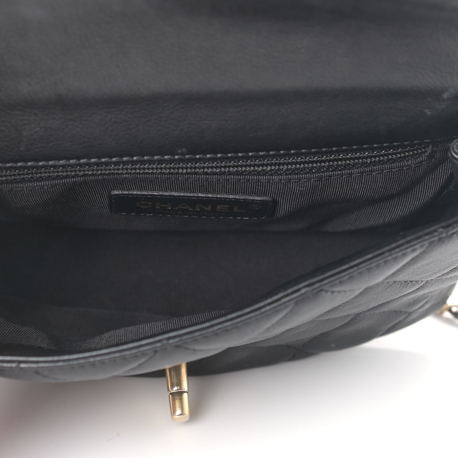 Chanel Calfskin Quilted Carry With Chic Flap Waist Bag With Chain Black 4 of 11