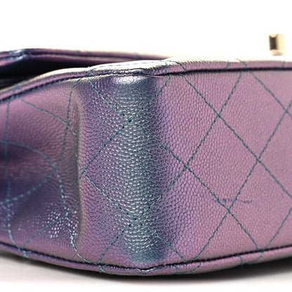 Chanel Iridescent Caviar Quilted Medium Double Flap Purple 9 of 11