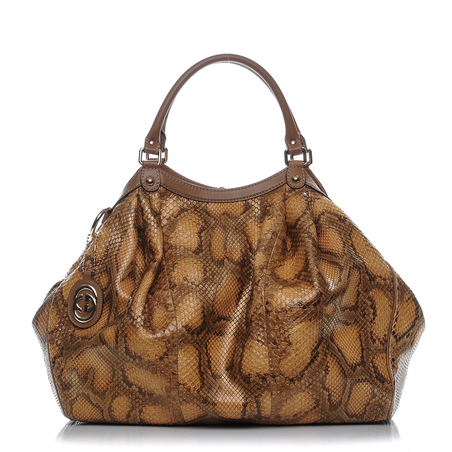 Gucci Python Large Sukey Tote Brown 1 of 7