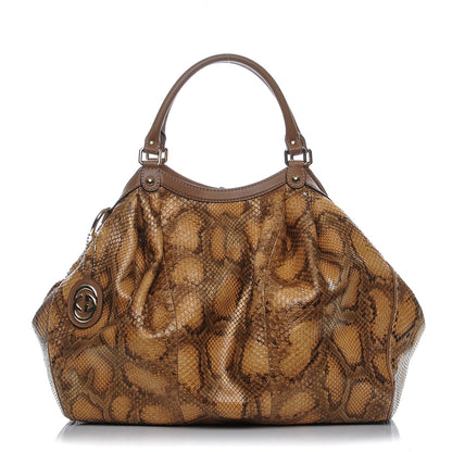 Gucci Python Large Sukey Tote Brown 1 of 7