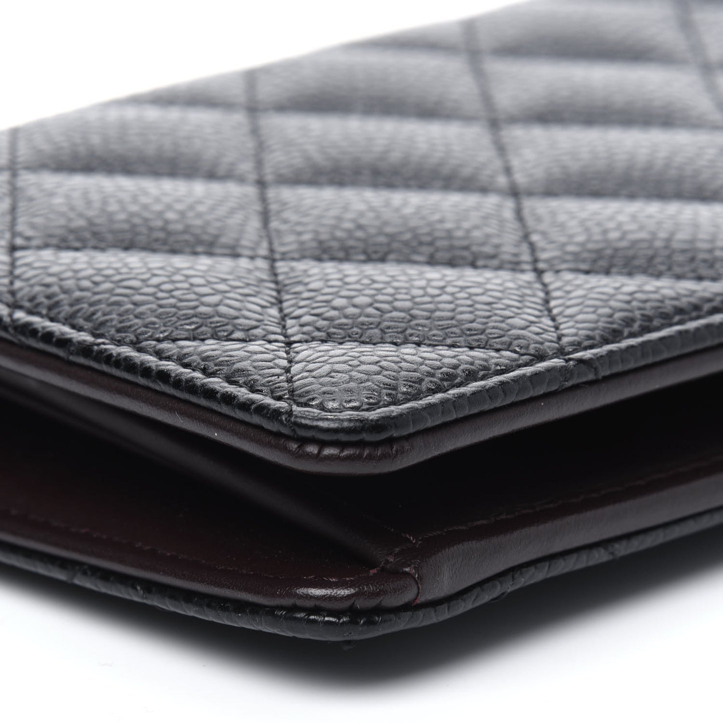Caviar Quilted Yen Wallet Black