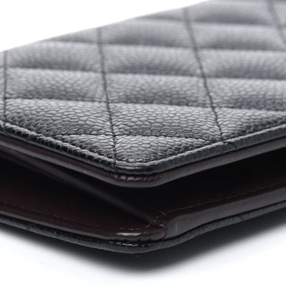 Chanel Caviar Quilted Yen Wallet Black 12 of 19
