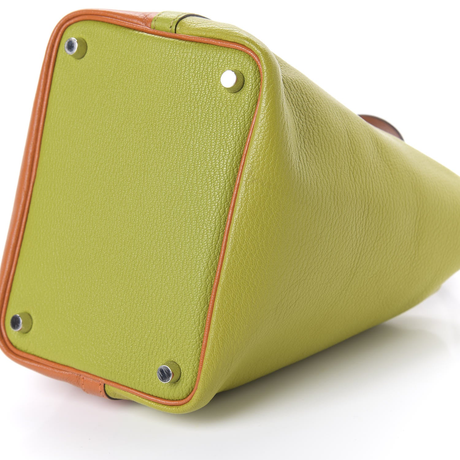 Hermes Chevre Picotin 18 PM Potiron Vert Anis 7 of 10