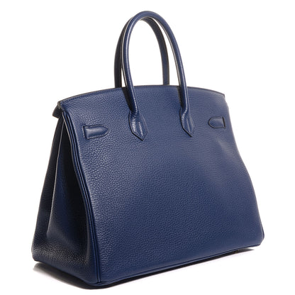 Hermes Taurillon Clemence Birkin 35 Bleu de Prusse 3 of 23