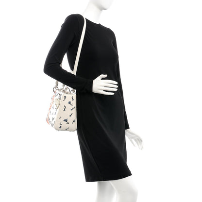 Christian Dior Lambskin Embroidered Sequin Medium Flower Lady Dior Off White 2 of 13