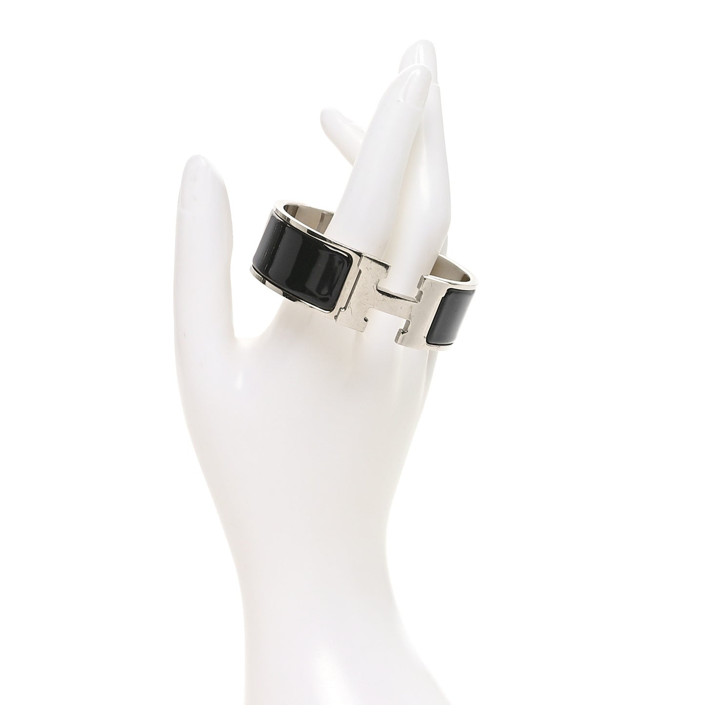 Enamel Wide Clic Clac H Bracelet PM Black