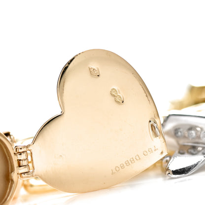 Louis Vuitton 18K Yellow White Gold Diamond Enamel Padlock Charm Bracelet 5 of 7