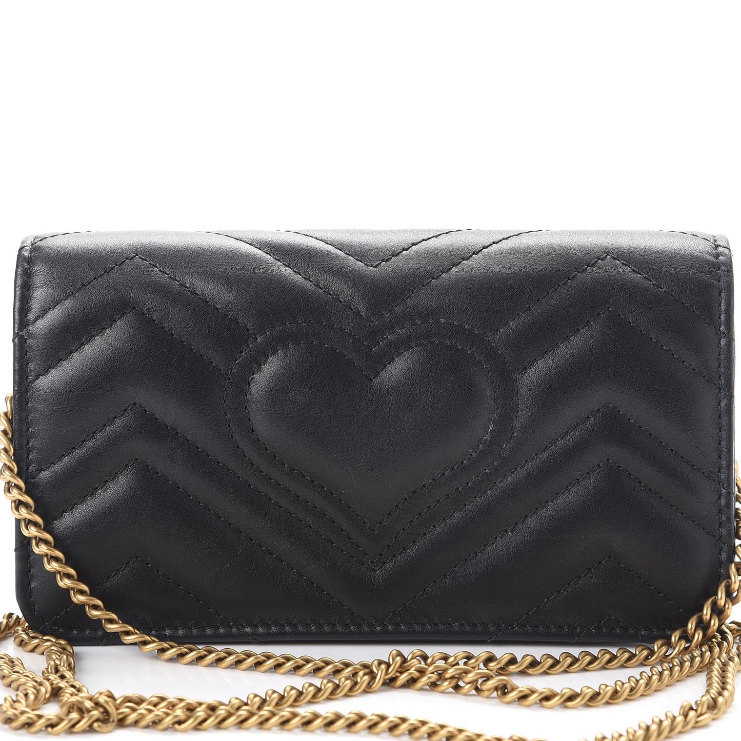Calfskin Matelasse Mini Animal Studs GG Marmont Bag Black
