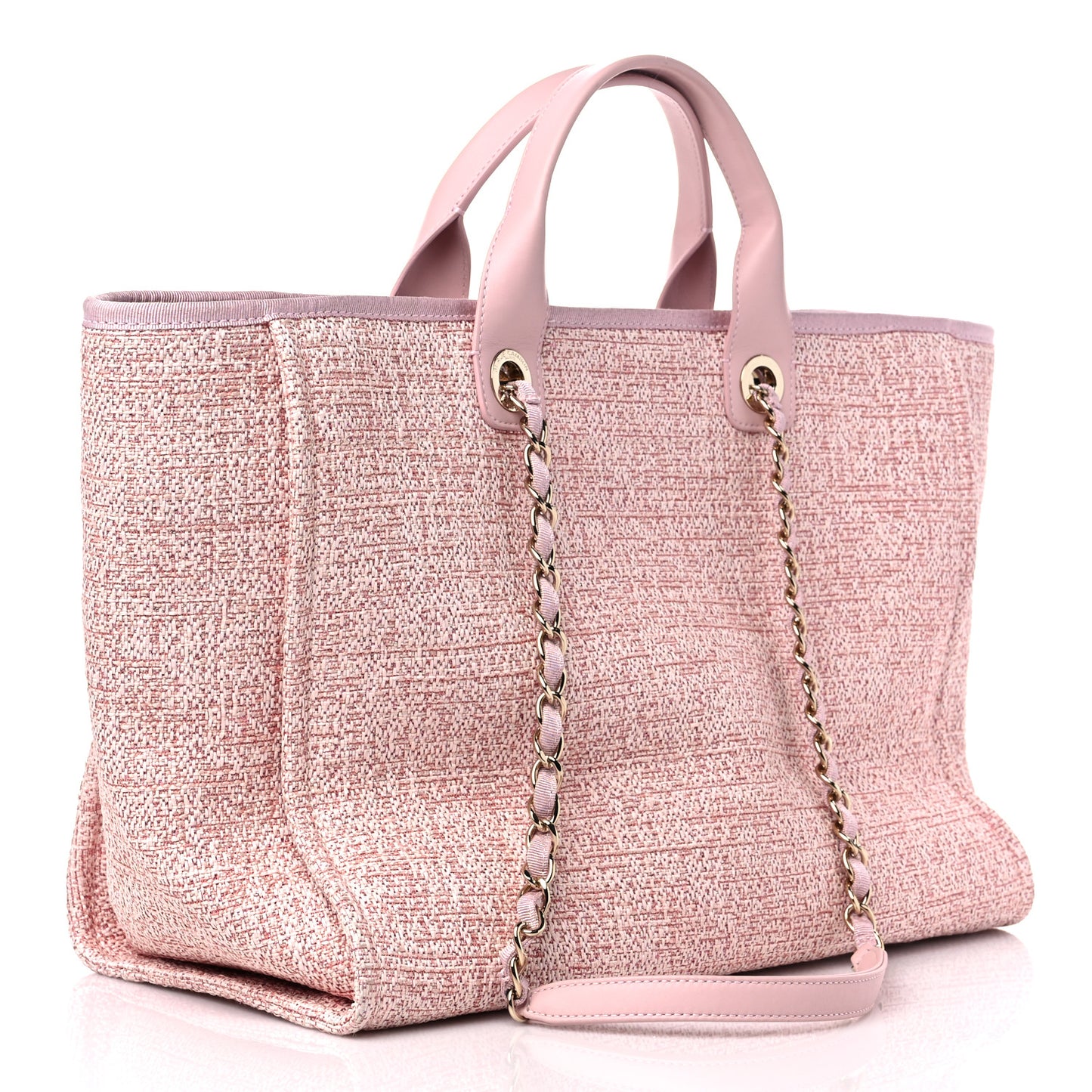 Lurex Boucle Deauville Medium Tote Pink