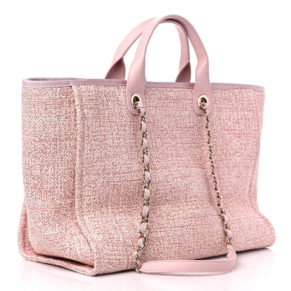 Chanel Lurex Boucle Deauville Medium Tote Pink 3 of 11