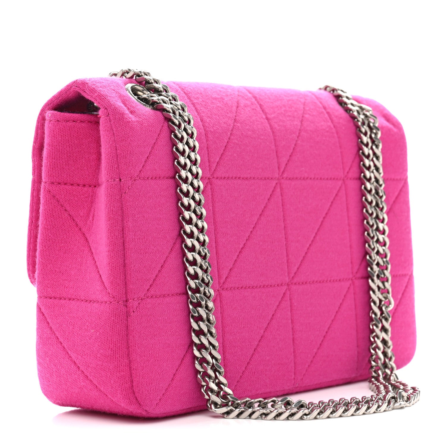 Saint Laurent Jersey Wool Patchwork Monogram Medium Jamie Baguette Magenta 3 of 11