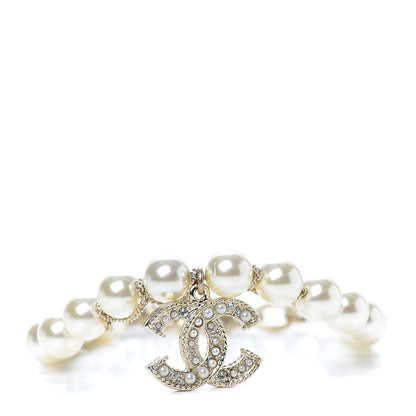 Chanel Pearl Crystal CC Bracelet Gold 1 of 4
