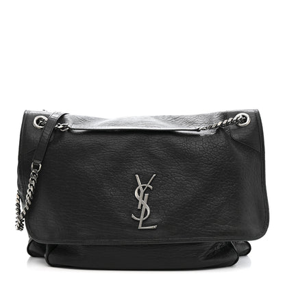 Saint Laurent Grained Lambskin Monogram Oversized Niki Chain Satchel Black 1 of 15