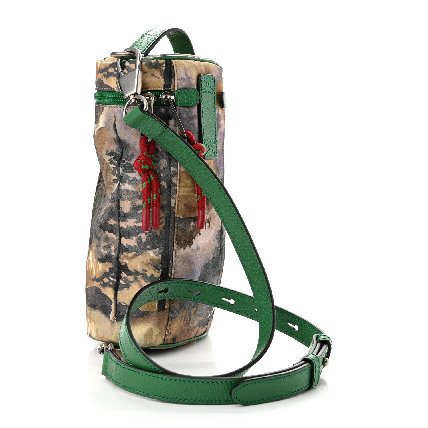 Gucci X THE NORTH FACE Econyl Nylon Barrel Shoulder Bag Green Multicolor 2 of 11