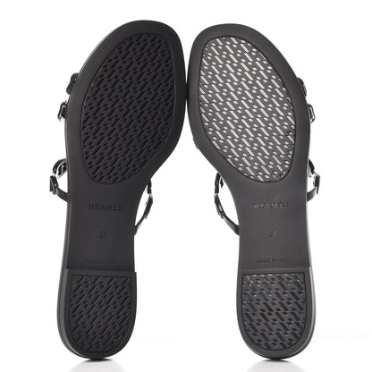 Hermes Rubber Chaine d'Ancre Rivage Sandals 37 Black 5 of 8