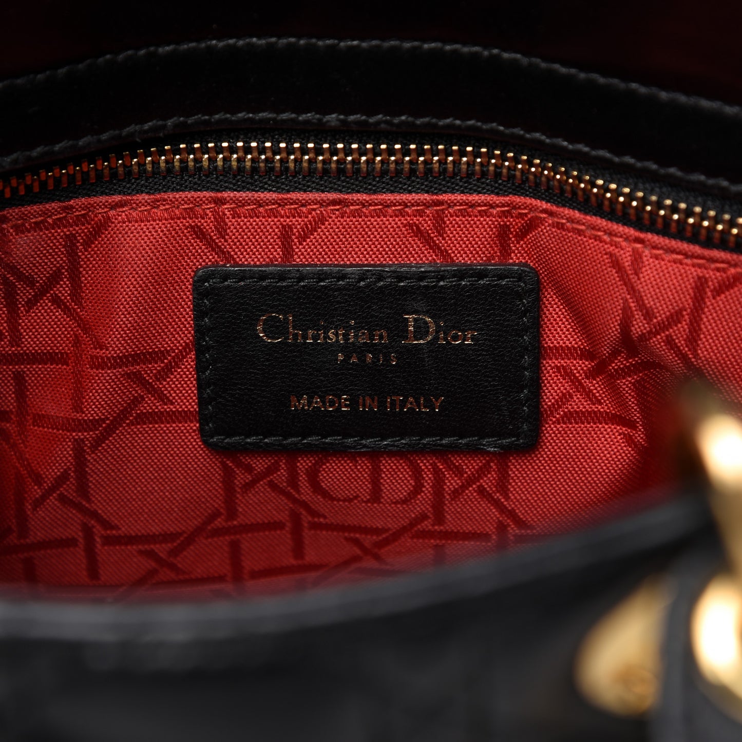 Lambskin Cannage Small Jeweled Lady Dior Black