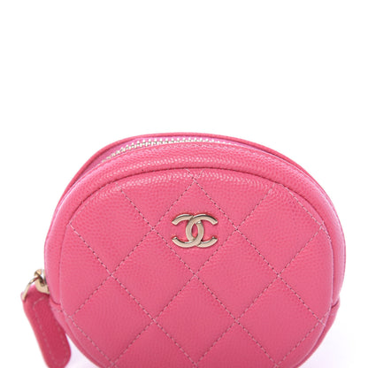 Chanel Shiny Caviar Quilted Zip Around Classic Coin Purse Pink 10 of 10