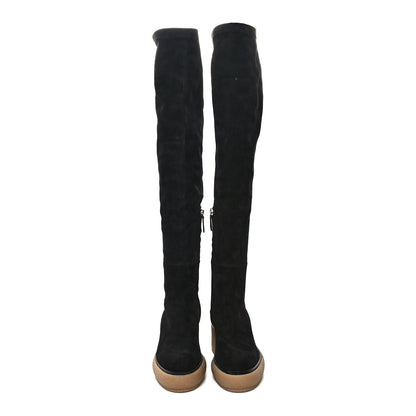 Hermes Velvet Goatskin Fallon 30 Boots 38.5 Black 2 of 7