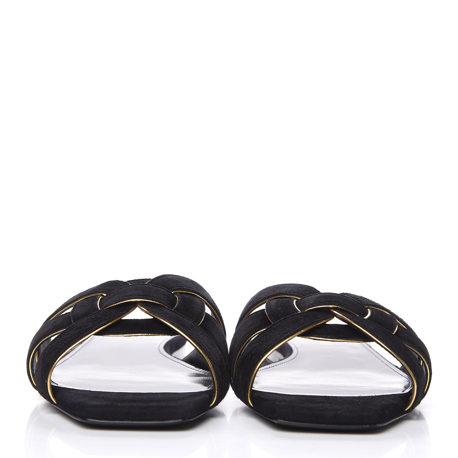 Saint Laurent Suede Tribute 05 Slide Sandals 37 Black 2 of 9