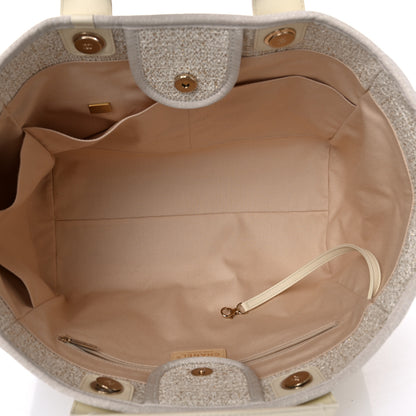 Chanel Lurex Boucle Medium Deauville Tote White 5 of 11