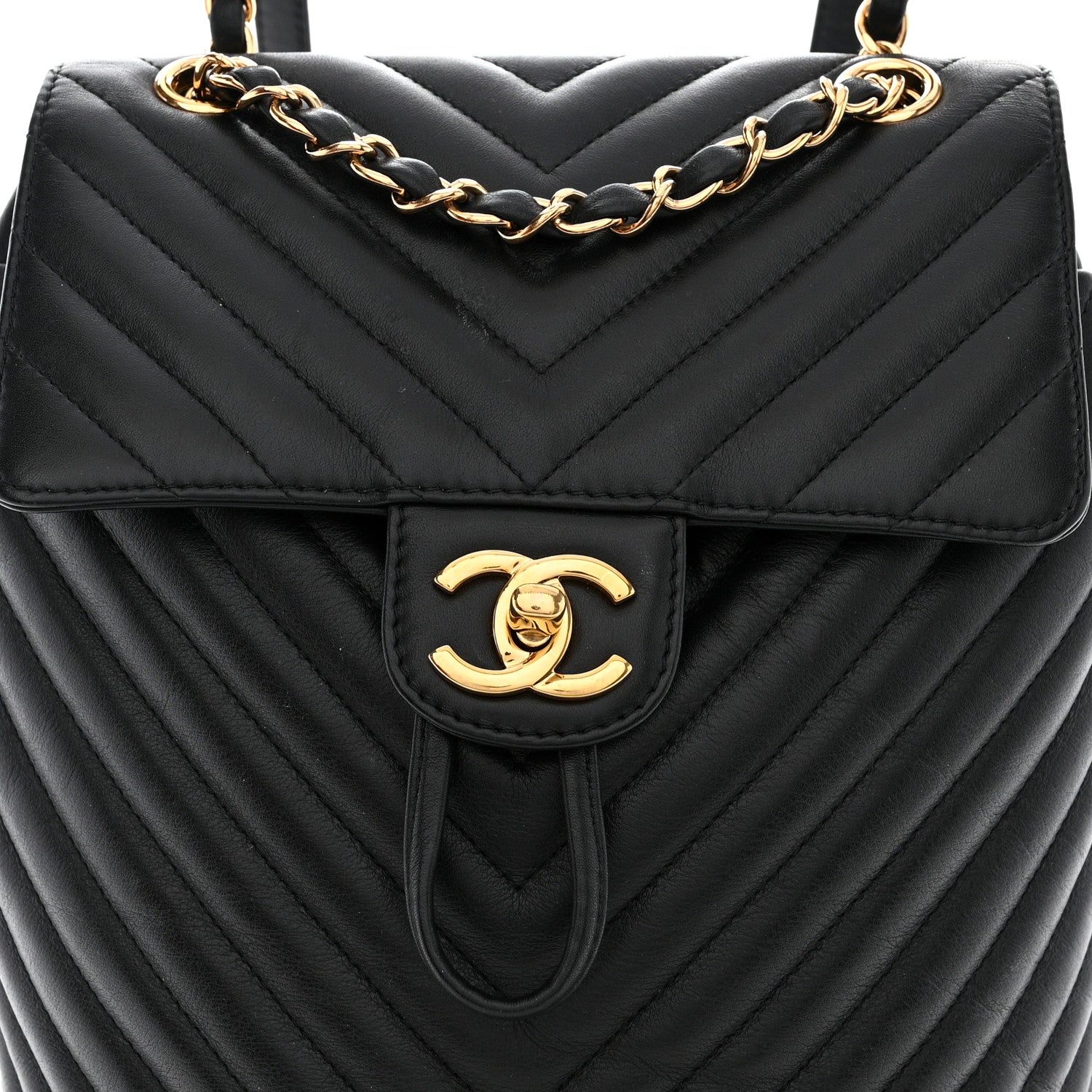 Chanel Calfskin Chevron Quilted Small Urban Spirit Backpack Black 8 of 10